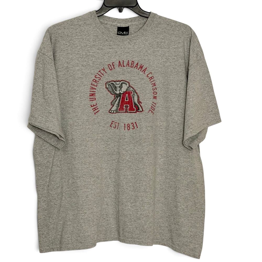 Vintage 2000s Alabama Crimson Tide OVB Distressed Elephant T Shirt Gray Sz 2XL